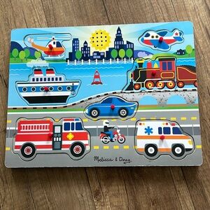 Melissa & Doug Wooden 7-Piece On the road Sound Puzzle
